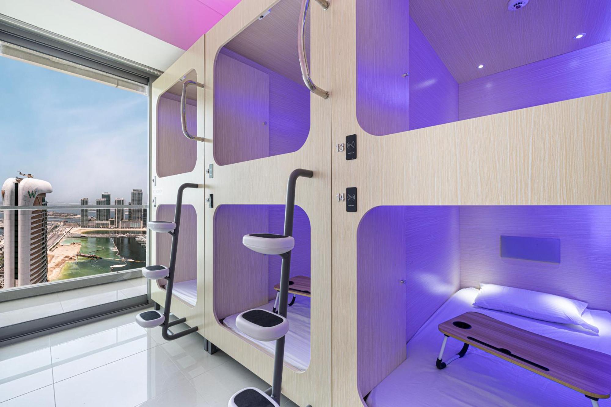 Hostel Capsule Experience Duplex - Panoramic Sea View - Nowmade La Marina Dubaj Zewnętrze zdjęcie