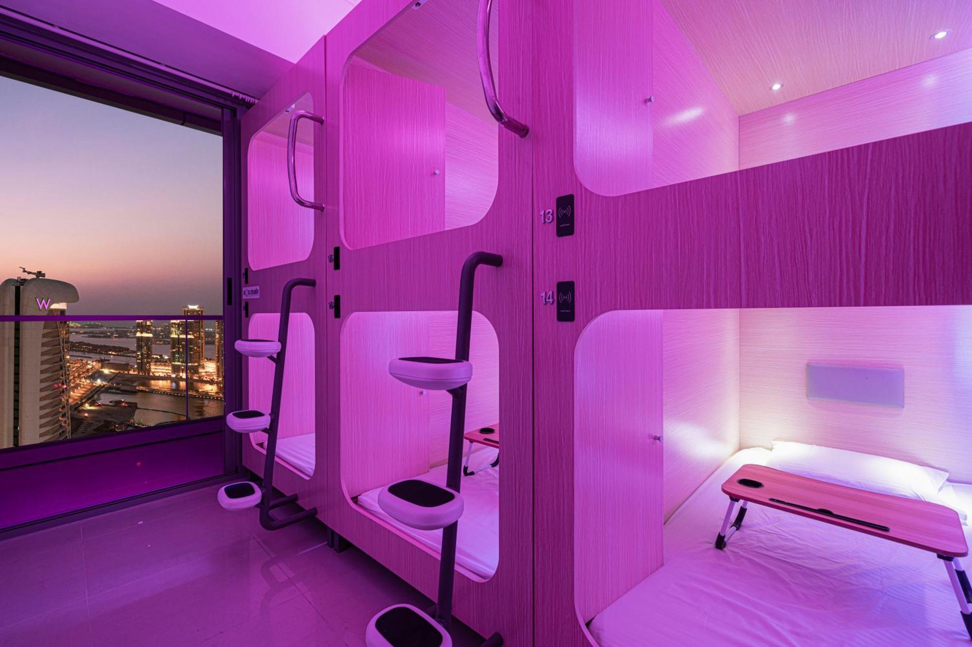 Hostel Capsule Experience Duplex - Panoramic Sea View - Nowmade La Marina Dubaj Zewnętrze zdjęcie